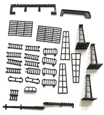 LEGO Black Structural Building Parts Lot - Support Girders Trusses Ladders Raili