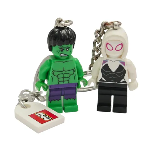 Lego Marvel Super Heroes Key Chain Lot Hulk & Ghost Spider Minifigure Keychains