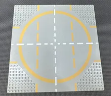 Vintage Lego Base Plate Space Moon Landing Pad Circle 10”X 10”Gray Yellow
