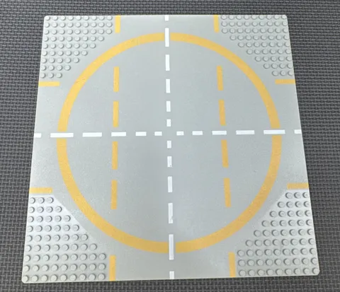 Vintage Lego Base Plate Space Moon Landing Pad Circle 10”X 10”Gray Yellow