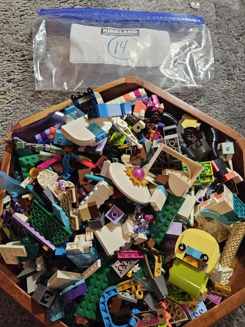 Lot 14: Large Gallon Sized LEGO Bulk Lot Girl Pink White Disney Elves Friends