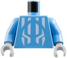LEGO Medium Blue Torso Castle Knights Kingdom II with Jayko Pattern / Medium Blu