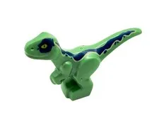 LEGO Jurassic World Minifigure Dinosaur Baby Velociraptor 37829 Green & Blue VG