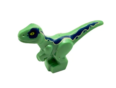 LEGO Jurassic World Minifigure Dinosaur Baby Velociraptor 37829 Green & Blue VG