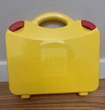 LEGO Yellow Carrying Case Plastic Red Clasps EUC