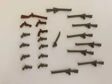 Lego Minifigure Weapon Gun Lot - 9 Long & 11 Hand - One Sword - Western & Pirate