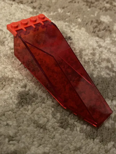 LEGO Parts: Canopy Windscreen w/ Hinge End, 10x4x2-1/3, # 2507, Trans Red
