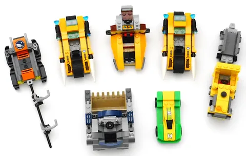 LEGO Lot of 8 Utility Racing Car Luggage Transport  Partial Vehicles