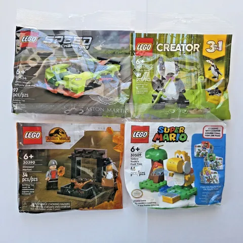 Lego Polybag Lot 4 Sets Creator 3in1 Super Mario Speed Champions Jurassic World