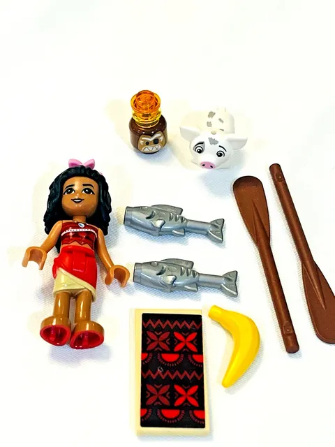 Lego Disney Princess Minifigure Lot Pua Pig & Moana Coconut Head, Fish, Oars Lot