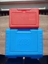 LOT OF 2 VINTAGE LEGO STORAGE BOX 1982 1984 AUTHENTIC