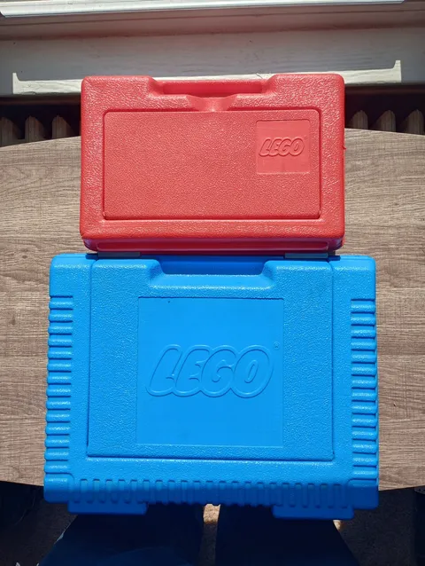 LOT OF 2 VINTAGE LEGO STORAGE BOX 1982 1984 AUTHENTIC
