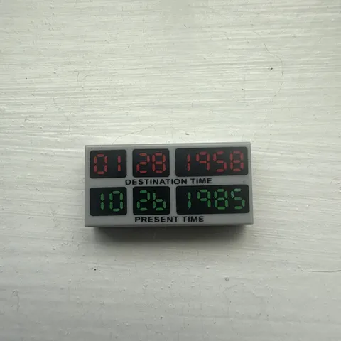 LEGO Retired Back to Future 21103 DeLorean Destination Present Time Tile Part