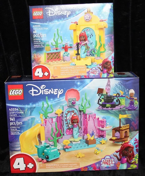 Lego Disney - 2 Ariel Sets - Music Stage 43235 & Crystal Cavern 43254 - NIB
