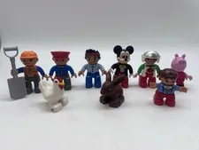 Lego Duplo Figures Animals Lot of 9 Mickey, Jake Neverland, Train Conductor,