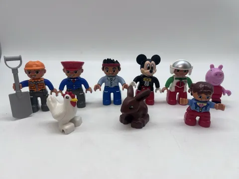 Lego Duplo Figures Animals Lot of 9 Mickey, Jake Neverland, Train Conductor,