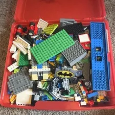 LEGO Bulk Lot Multicolor Bricks Pieces & Parts Batman in Plastic Container