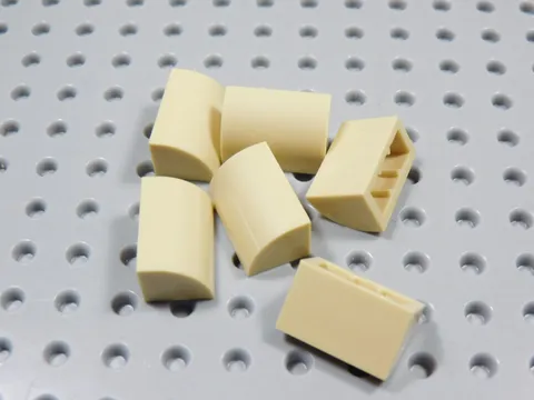 LEGO Lot of 6 Tan 1x2x1 Curved Top Bricks BO