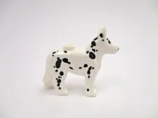 LEGO Dalmatian Dog White with Black Eyes, Nose & Spots Pattern Alsatian Fire Dog