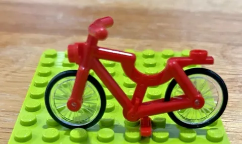 Lego Minifig RED BICYCLE - City Town Boy Girl Bike w/2 Black Wheels Tires
