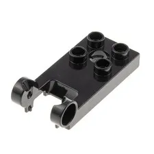 1x Lego Duplo Hinge Plate Holder 2x3 Black for Winch 6162007 13355