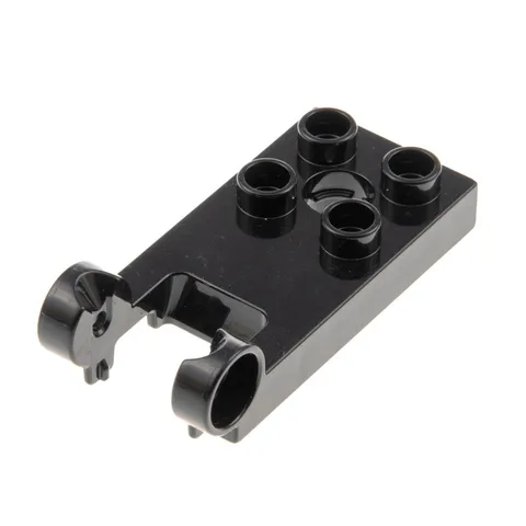 1x Lego Duplo Hinge Plate Holder 2x3 Black for Winch 6162007 13355