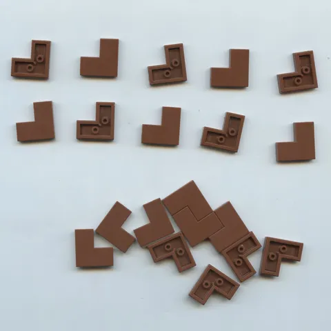 LEGO x 20 Reddish Brown Tile 2 x 2 Corner 14719