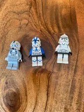 Lot of 3 Genuine Classic LEGO Star Wars Clone Troopers! Clone pilot, 501st ECT
