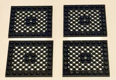 Lego 4151b Plate Modified 8x8 Grille Grate Platform w/hole 4 Pcs PICK BLACK