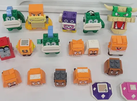 LEGO Super Mario Huge Character & Enemy Lot – Toads, Boom Boom, Huckit Crab, Etc