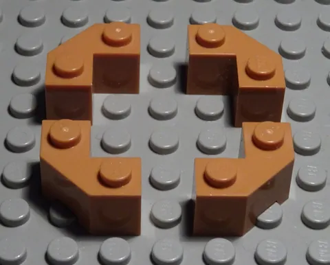 Lego Brick Corner Slant 1x2x2 Nougat Ochre 4 Pieces
