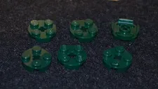 (6) 2x2 Dark Green Round Standard Plate Bricks ~ New Lego Parts ~