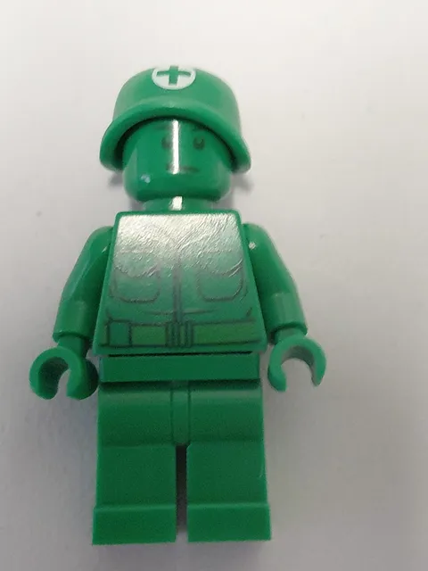 Lego Minifigure - 	Green Army Man - Medic HELMET #30