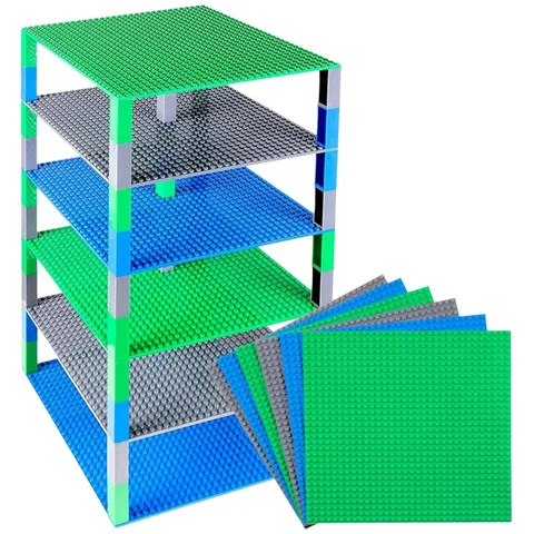Lego-Compatible Baseplate Set with 6 Bases & 50 Stackers