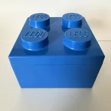LEGO Storage Brick 4 Knob Blue Plastic Container Box Room Copenhagen 2x2