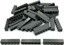 Lego 50 New Dark Bluish Gray Bricks Building Blocks 1 x 6 Stud Parts