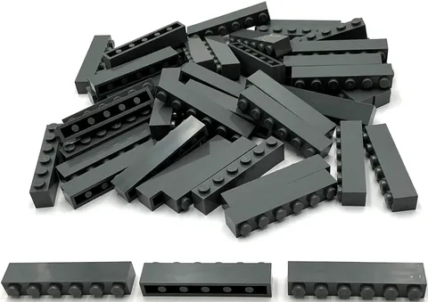 Lego 50 New Dark Bluish Gray Bricks Building Blocks 1 x 6 Stud Parts