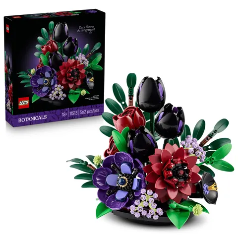 LEGO® Botanicals: Dark Flower Arrangement- Bouquet Home Decor Adult Building Set