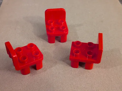 3 Lego Duplo Red  Chairs