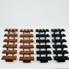 Lego Lot of 2 Brown & 2 Black Steps Stairs 30134 7x4x6 Straight Open Pre-owned