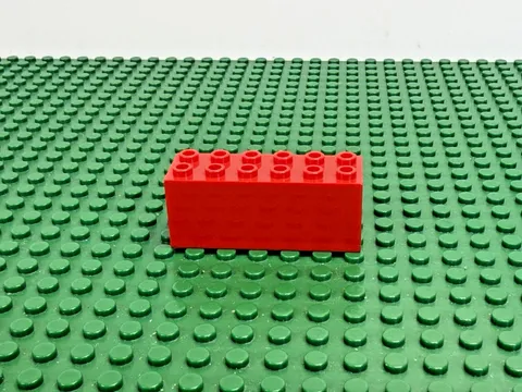 LEGO Red Brick Modified 2x6x2 Weight Bottom Sealed Dimple on Ends 4021 #73090b