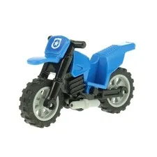1x LEGO Dirt Bike Motorcycle Blue Fairing Police Star Stand 50860c11pb09