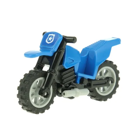 1x LEGO Dirt Bike Motorcycle Blue Fairing Police Star Stand 50860c11pb09