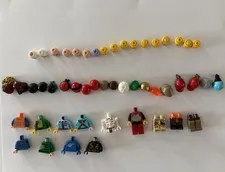 Authentic LEGO Minifigure Parts Lot Heads Torsos Hair Superman Friends 50+