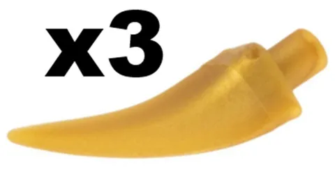 Lego Part 87747 Minifig Pearl Gold Barb / Claw / Horn / Tooth Medium Qty 3 D947