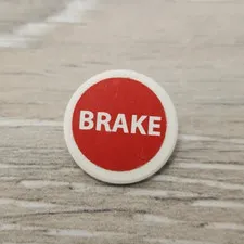 Lego 30261pb010 Road Sign 2 x 2 Round with Clip BRAKE on Red Background Pattern