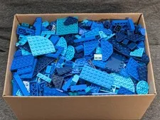 5 lbs Blue Shades LEGO Bulk Lot Genuine Cleaned Bricks Plates Mixed Parts