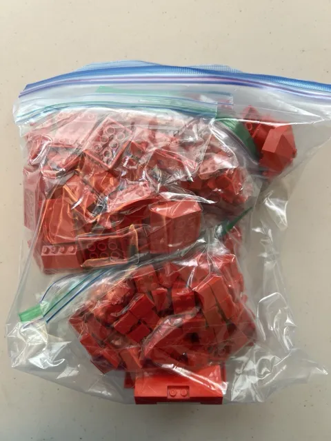 Lego Pieces Red 1lb Bulk Lot