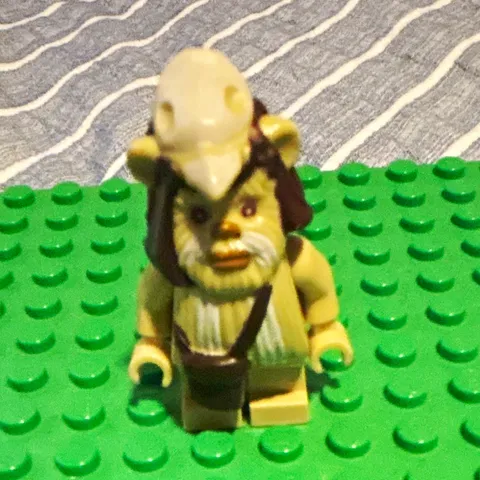 LEGO Plastic Minifigure Tan Outfit Character w/ Dark Brown Hair and Beard