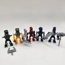 LEGO Bionicle Mini Figures Lot of 5 - Piraka 2006 Playsets + Weapons Used